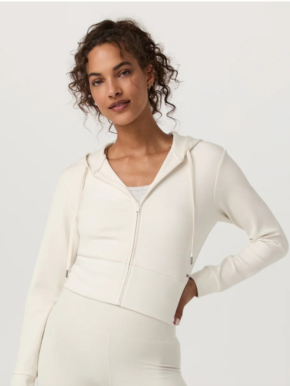 Vuori Compose Full Zip Hoodie - Marshmallow, SZ M